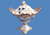 Pierced or Queen's shape, blue flowers